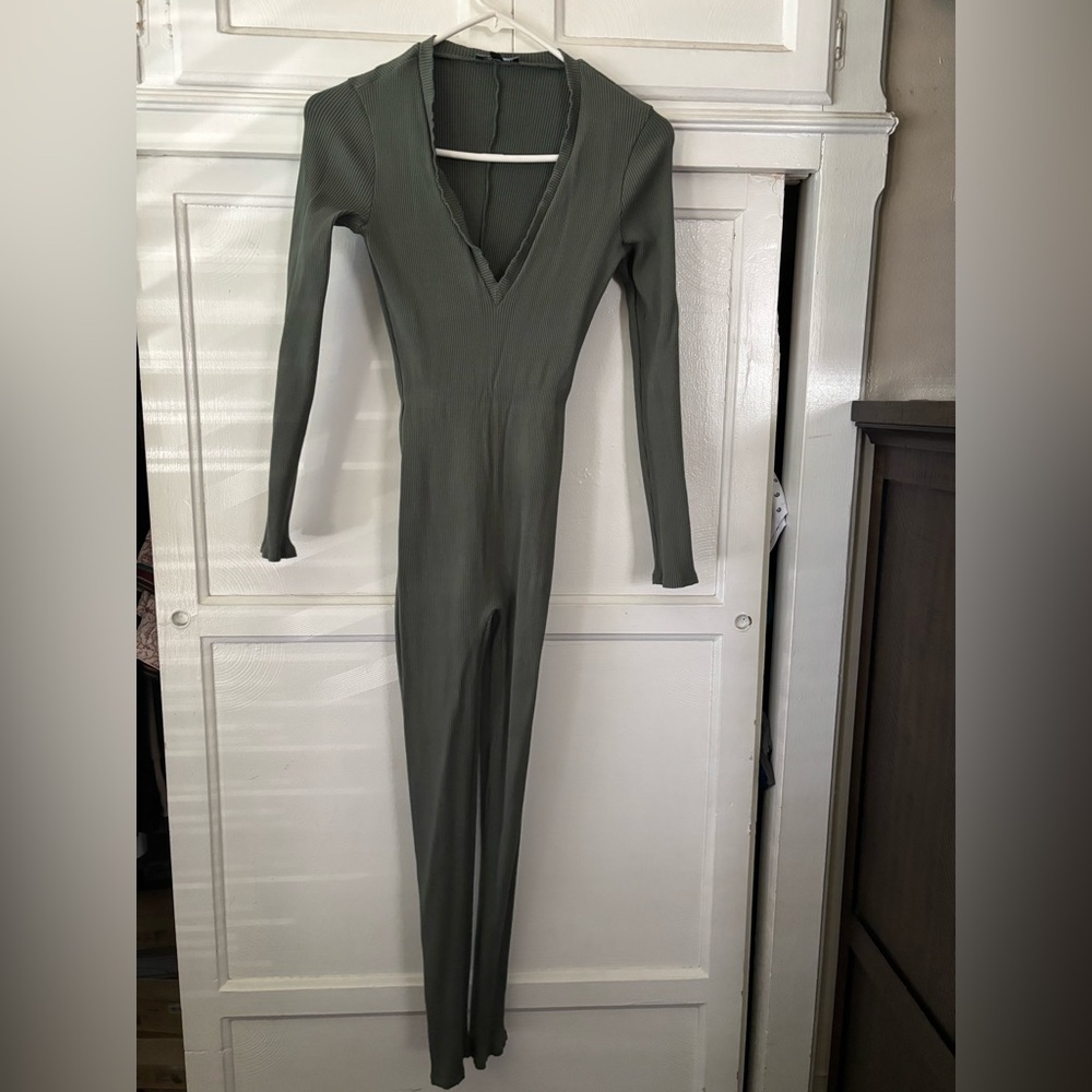 Fashion Nova Ribbed Olive one piece